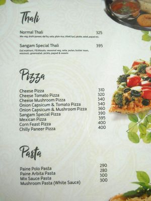 menu at Sangam Sweets in Kathmandu