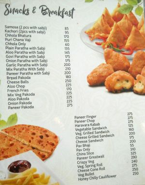 menu at Sangam Sweets in Kathmandu