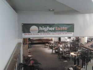 Entry to Higher Taste from inside the mall. Can be hard to find, as you tend to notice the currency exchange booth out front instead. at Higher Taste Restaurant in Wellington