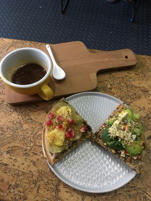 Fruit waffle and tofu waffle  at VanFruct Campineanu in Bucharest