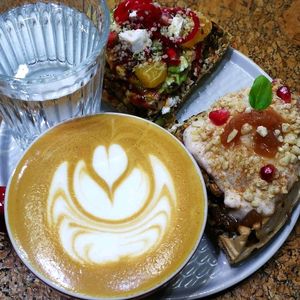 Flat white & Waffles by VanFruct at VanFruct Campineanu in Bucharest