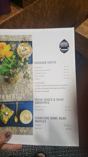 Vegan option available on demand (yummy tofu instead of goat cheese on the waffle) at VanFruct Campineanu in Bucharest