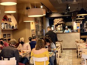 inside at Pizza in Trevi in Rome