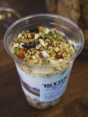 Vegan breakfast pot at Roots at Roots in Edinburgh