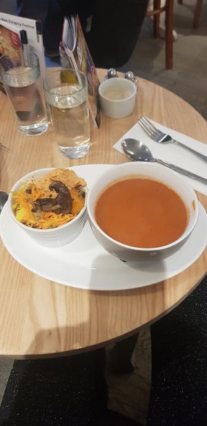 Soup and small salad bowl! at Roots in Edinburgh