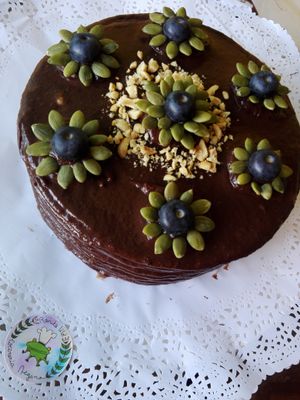 Vegan cocoa cake with raspberry and truffle. at Ranita Lilo Reposteria Vegana in Valparaiso