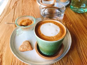 Capuccino with coconut milk at Cafe Parallel 43 in Sofia