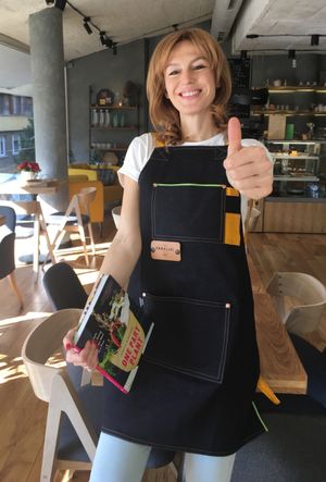 I love this place 
It's amazing how it gives pleasure to all the five senses. When you first enter- your eyes will be attracted by the wooden floor and raw wood tables as well as  the light. 
Then you'll hear a wonderful music, you will touch beautifully selected ceramics, then you will come to try the food. Oh, what a blessing  ☺️  Raw, vegan, gluten free, fresh and tasty! 
Daily menu with a soup, main dish and amazing desserts   at Cafe Parallel 43 in Sofia