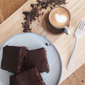 vegan chocolate brownie  at Cafe Parallel 43 in Sofia