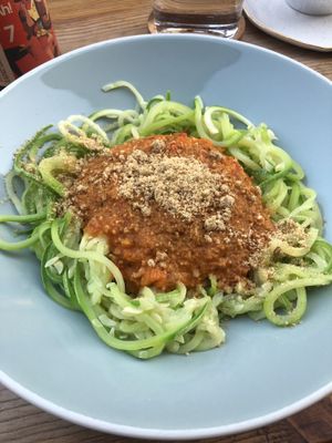 Zucchini noodles at Cafe Parallel 43 in Sofia