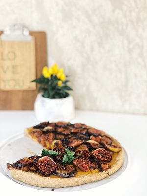 Vegan Fig Tart + mango + ginger  at Cafe Parallel 43 in Sofia