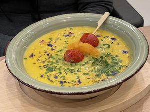 Ginger soup with vegan shrimp - Café Alter Markt, Euskirchen  at Cafe Alter Markt in Euskirchen