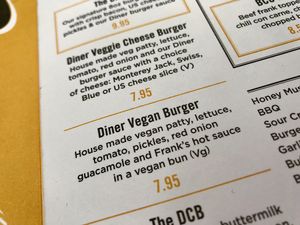 menu at The Diner - Covent Garden in London