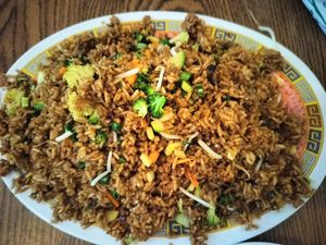 Arroz frito. Buena porción. Good for 2 people at Jeon San in La Paz