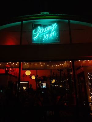 Exterior of the bar at Strange Town in Milwaukee