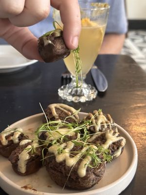 Stuffed mushrooms  at Strange Town in Milwaukee