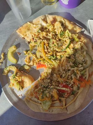 Very tiny drizzle of the cashew cream cheese. 😭 at River Rock Roasting Company in La Verkin