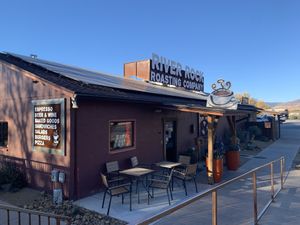 Exterior seen from the road  at River Rock Roasting Company in La Verkin