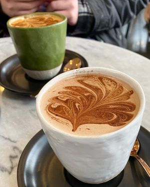 Hot chocolate and soy mocha  at FacePlant in Geelong