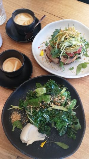 Avo on toast and the greens dish at FacePlant in Geelong