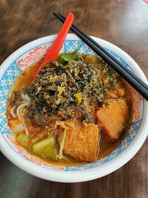 Bowl changed!! Assam laksa 😍 ~ Circuit Breaker Period Phase 2 at Yi Xin Vegetarian 一心素食 in Central Singapore