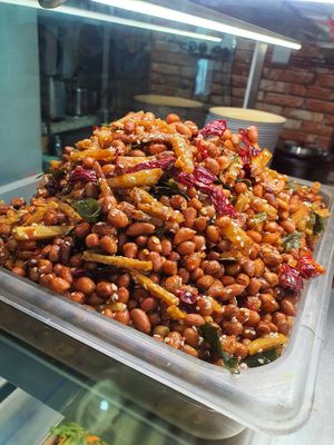 Fried peanuts ~ Circuit Breaker Period Phase 2 at Yi Xin Vegetarian 一心素食 in Central Singapore