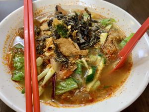 Assam Laksa at Yi Xin Vegetarian 一心素食 in Central Singapore