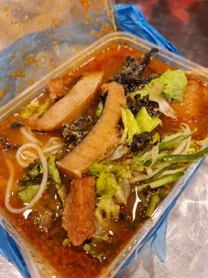 Assam Laksa  packet ~ 4/10/21 at Yi Xin Vegetarian 一心素食 in Central Singapore
