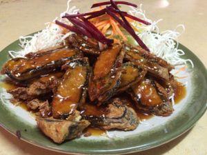 mock fish  at Yi Xin Vegetarian 一心素食 in Central Singapore