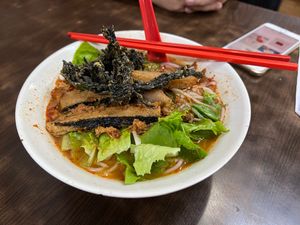Assam laksa at Yi Xin Vegetarian 一心素食 in Central Singapore