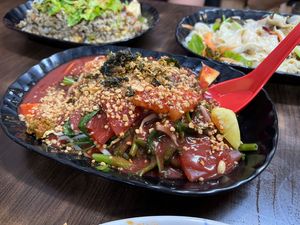 Cuttlefish kangkong at Yi Xin Vegetarian 一心素食 in Central Singapore