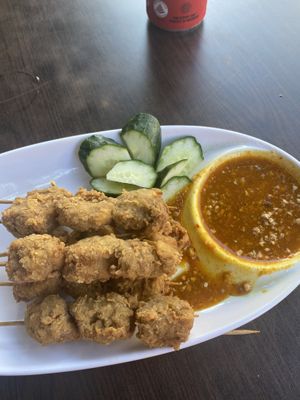 Satay skewers   at Yi Xin Vegetarian 一心素食 in Central Singapore