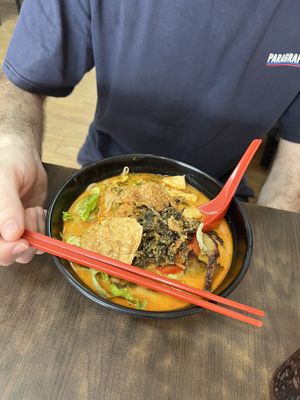 Vegan laksa  at Yi Xin Vegetarian 一心素食 in Central Singapore