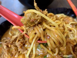 Closeup of curry mee  at Yi Xin Vegetarian 一心素食 in Central Singapore