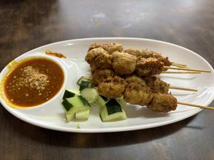 Satay chicken   at Yi Xin Vegetarian 一心素食 in Central Singapore