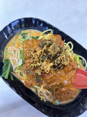 The curry/noodles again  at Yi Xin Vegetarian 一心素食 in Central Singapore