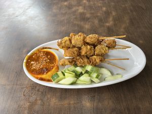 Satay skewers  at Yi Xin Vegetarian 一心素食 in Central Singapore
