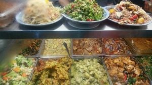 economic rice buffet spread at Yi Xin Vegetarian 一心素食 in Central Singapore