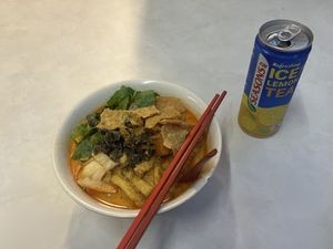 Vegan laksa  at Yi Xin Vegetarian 一心素食 in Central Singapore