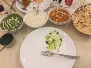 Aloo Paneer and a tomato veg curry  at Yashoda Indian Restaurant in Nha Trang