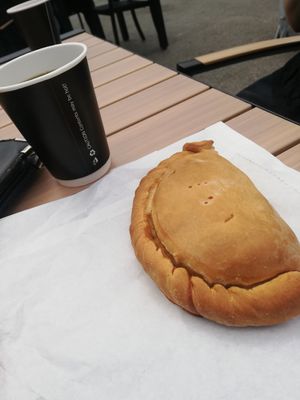Vegan Cornish pasty from the 'Lunch Box' at Eden Project in St Austell