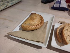 Spiced lentil and vegetable pasty at Eden Project in St Austell