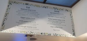 Menu at the Vegan Kitchen.  (may be temporary - unclear) at Eden Project in St Austell