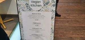 Menu at the Vegan Kitchen.  (may be temporary - unclear) at Eden Project in St Austell