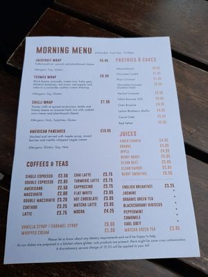 Breakfast menu - 13 July 2021 at Wulf & Lamb Chelsea in London