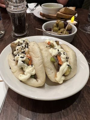 Eggplant bao  at Wulf & Lamb Chelsea in London