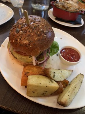 Dry & bland burger. Fries were tasty but few  at Wulf & Lamb Chelsea in London