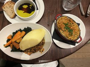 Wulf pie and Mac and cheese   at Wulf & Lamb Chelsea in London