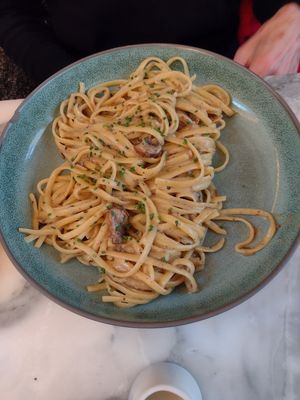 Mushroom pasta at Wulf & Lamb Chelsea in London