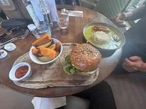 Corner booth table   at Wulf & Lamb Chelsea in London